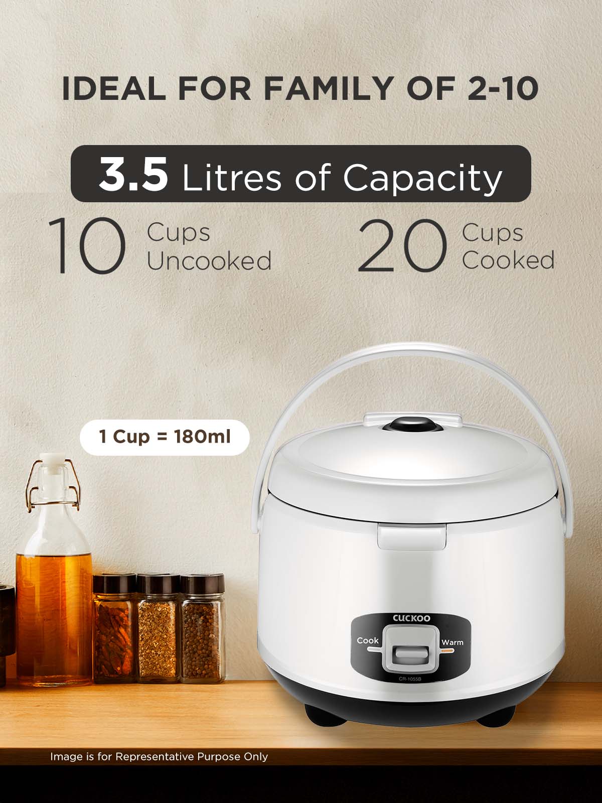 Electric Rice Cooker 1.8 Litre | 650 Watt |CR-1055)