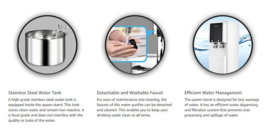 (Combo) of Queen Stand Nano Positive Water Purifier + G-Tool Air purifier  (CP-DN1204SW + CAC-G0910FN)