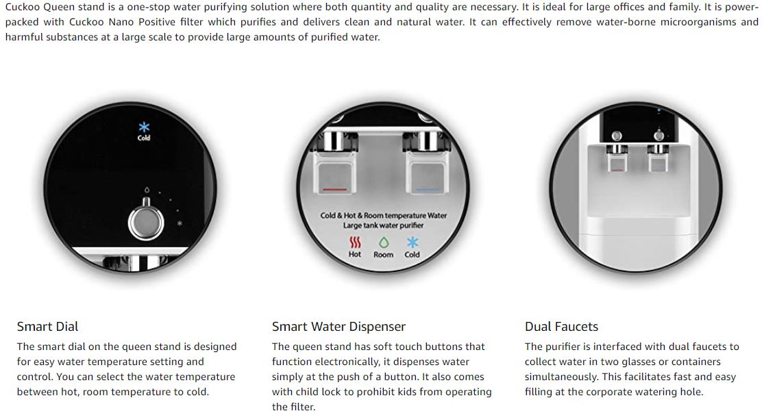 (Combo) of Queen Stand Nano Positive Water Purifier + G-Tool Air purifier  (CP-DN1204SW + CAC-G0910FN)