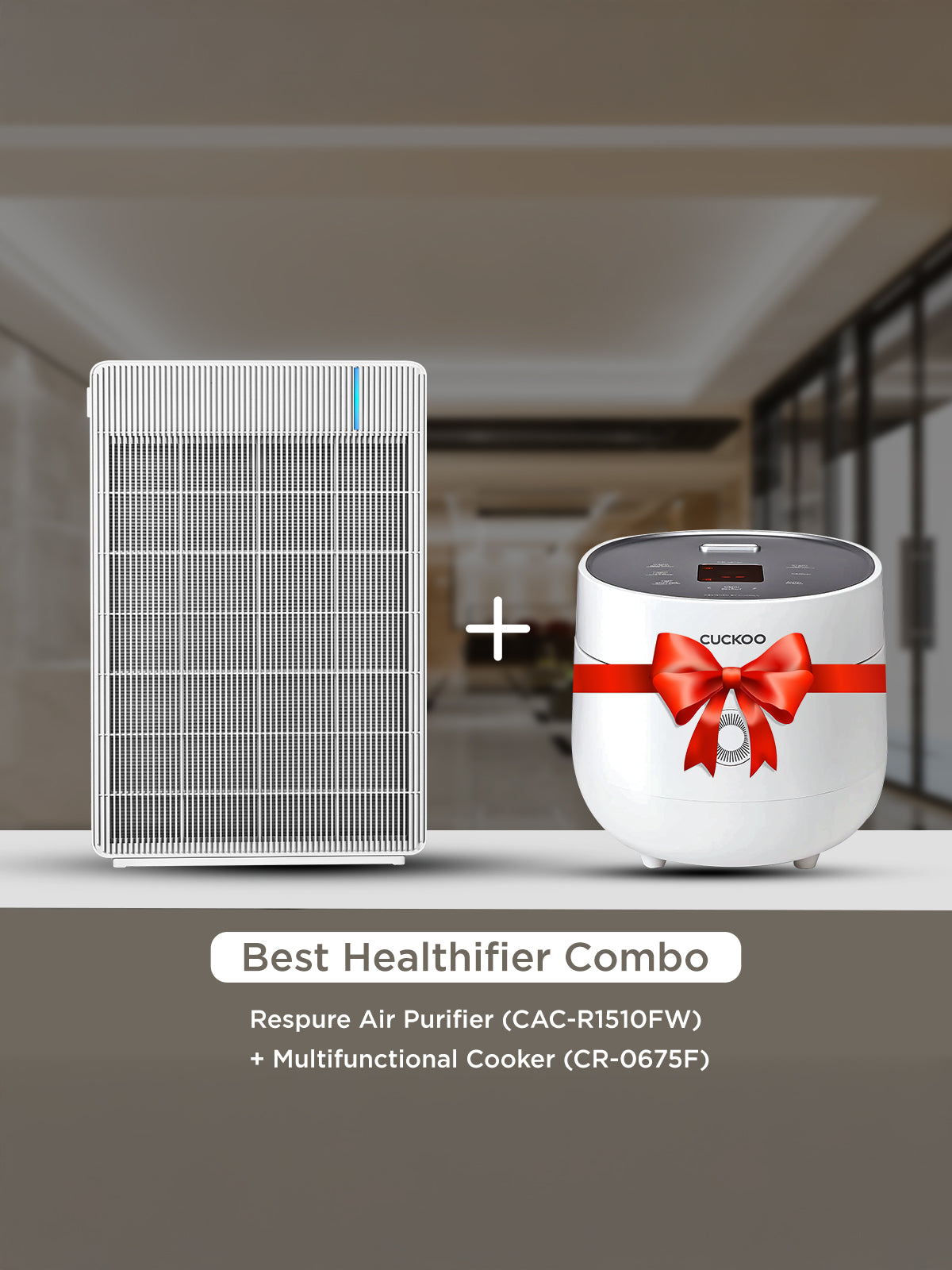 (Combo)  Of -   Respure Air Purifier  + Elec. Multi Cooker 2L  (CAC-R1510FW + CR-0675F)