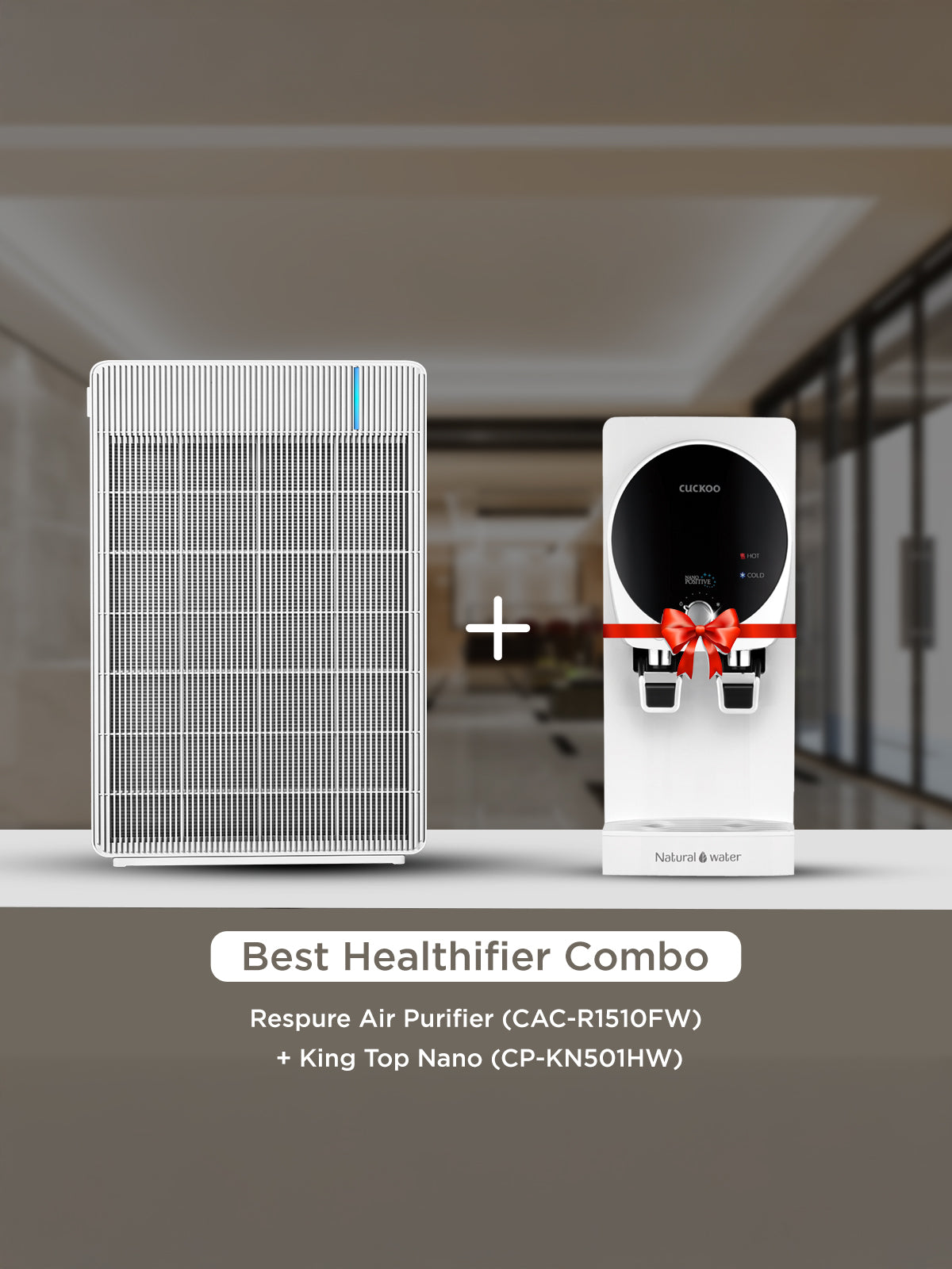 (Combo)  Of -   Respure Air Purifier  + Water Purifier Hot & Cold  (CAC-R1510FW + CP- KN501HW)