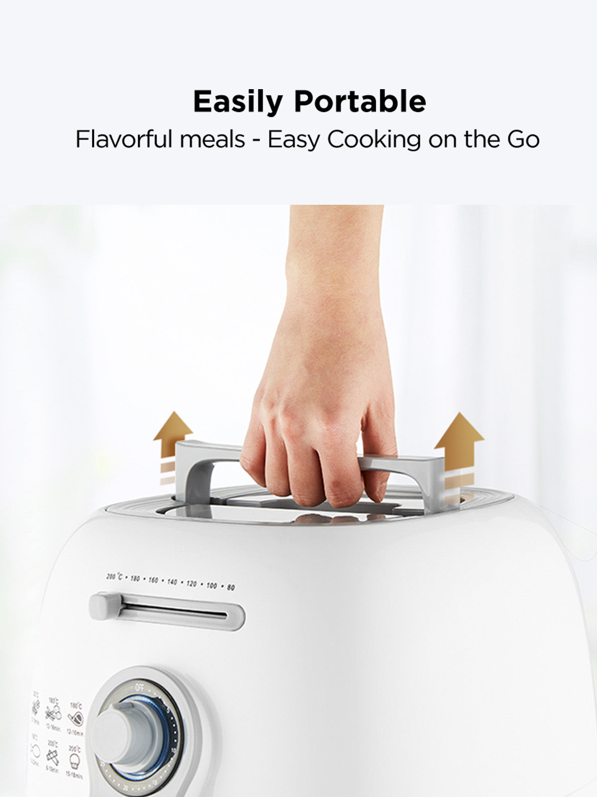 Air Fryer 4.7L 1400W I Healthy Oil free Cooking, Baking & Roasting | CAF-C0510D | White