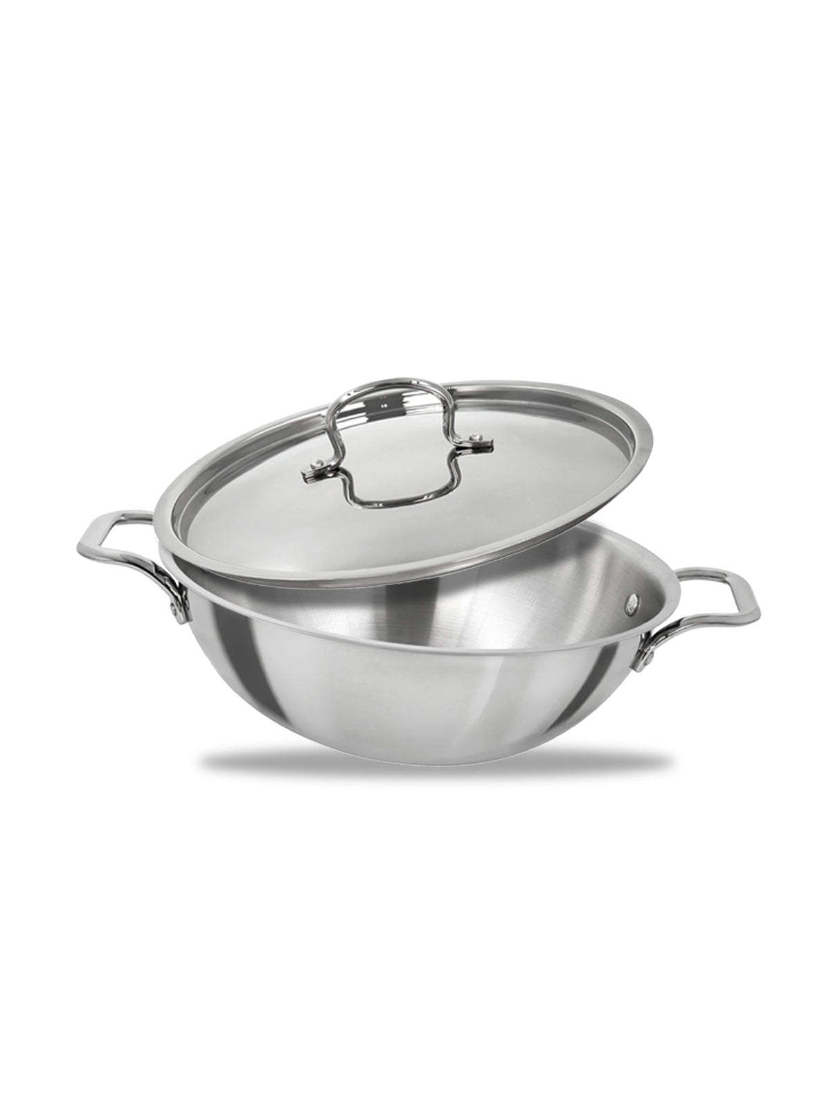 LATZ Triply Kadhai With Lid Stainless Steel Induction Bottom