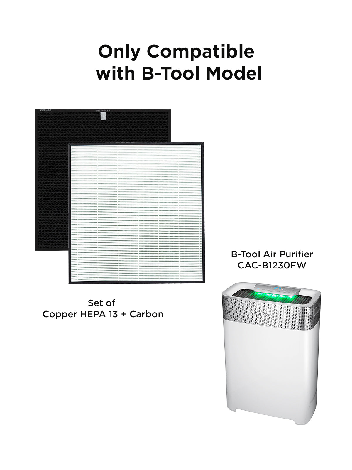 Replacement Filter for Cuckoo B Model HEPA Air Purifier | CACFS BDEHE | CAC-B1230FW