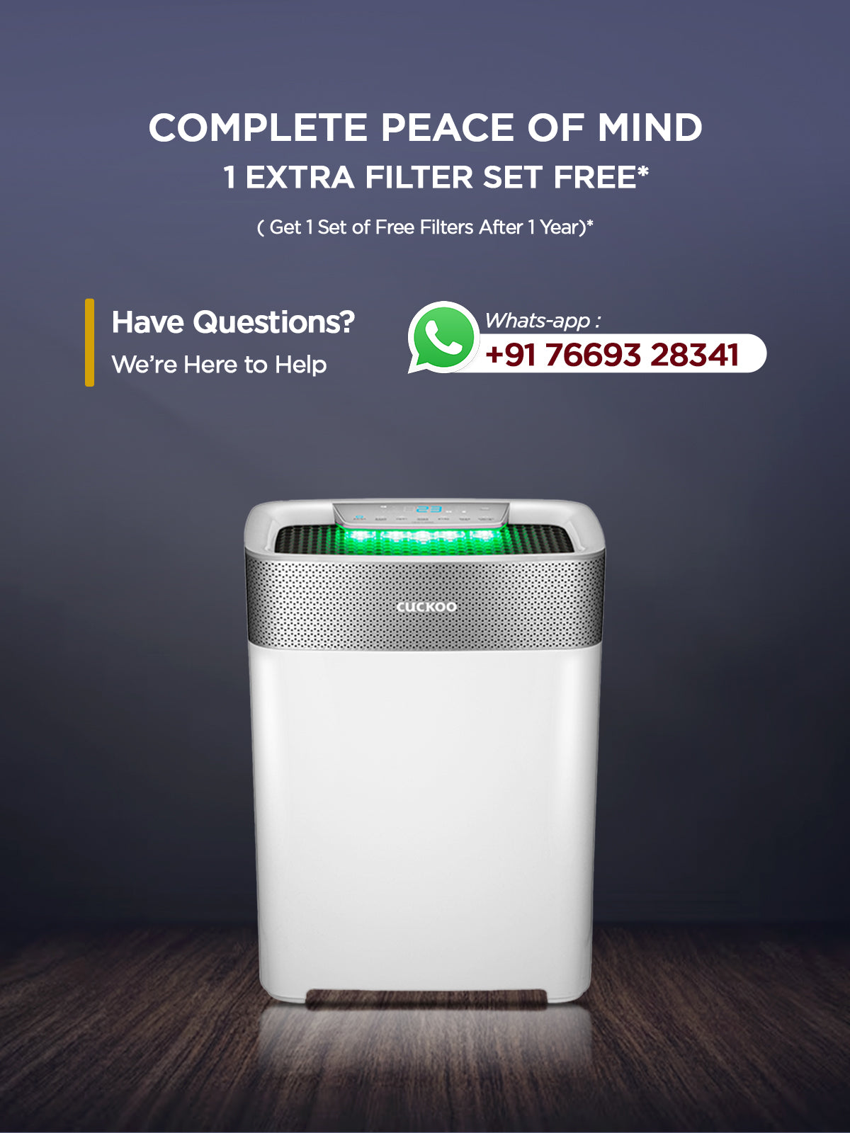 B-Tool Air Purifier For Home | Coverage Area 800 Sqft | Model - CAC-B1230FW