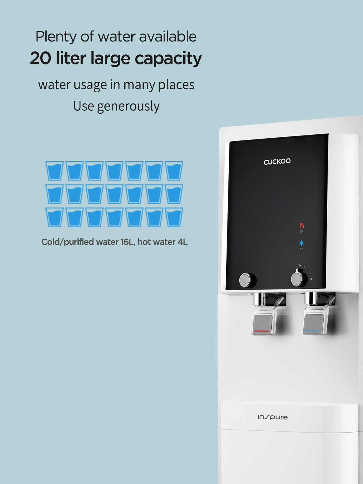 Queen Stand Nano Positive Water Purifier | Suitable for Municipal Supply or Water having TDS Below 300 | Model No. - CP-QN1401SW