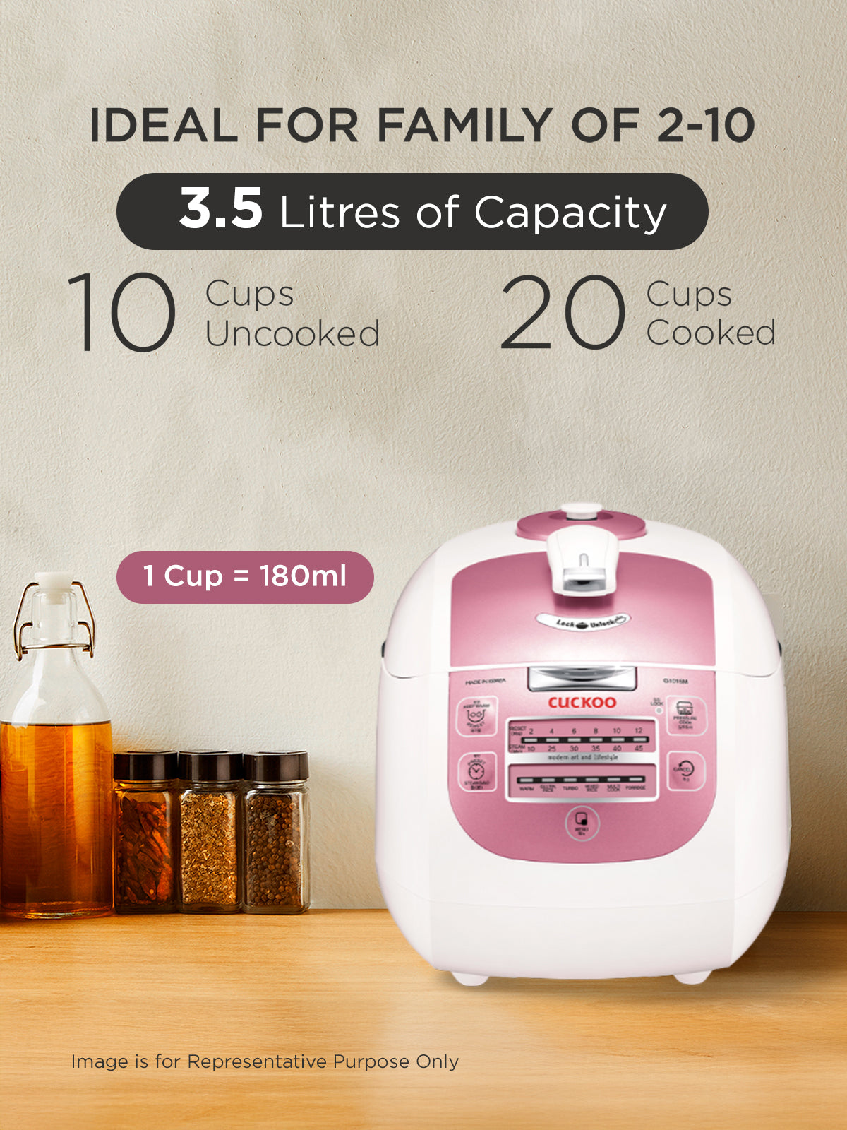 Electric Pressure Cooker 1.8 Litre | 1000 Watt | (CRP-G1015M)