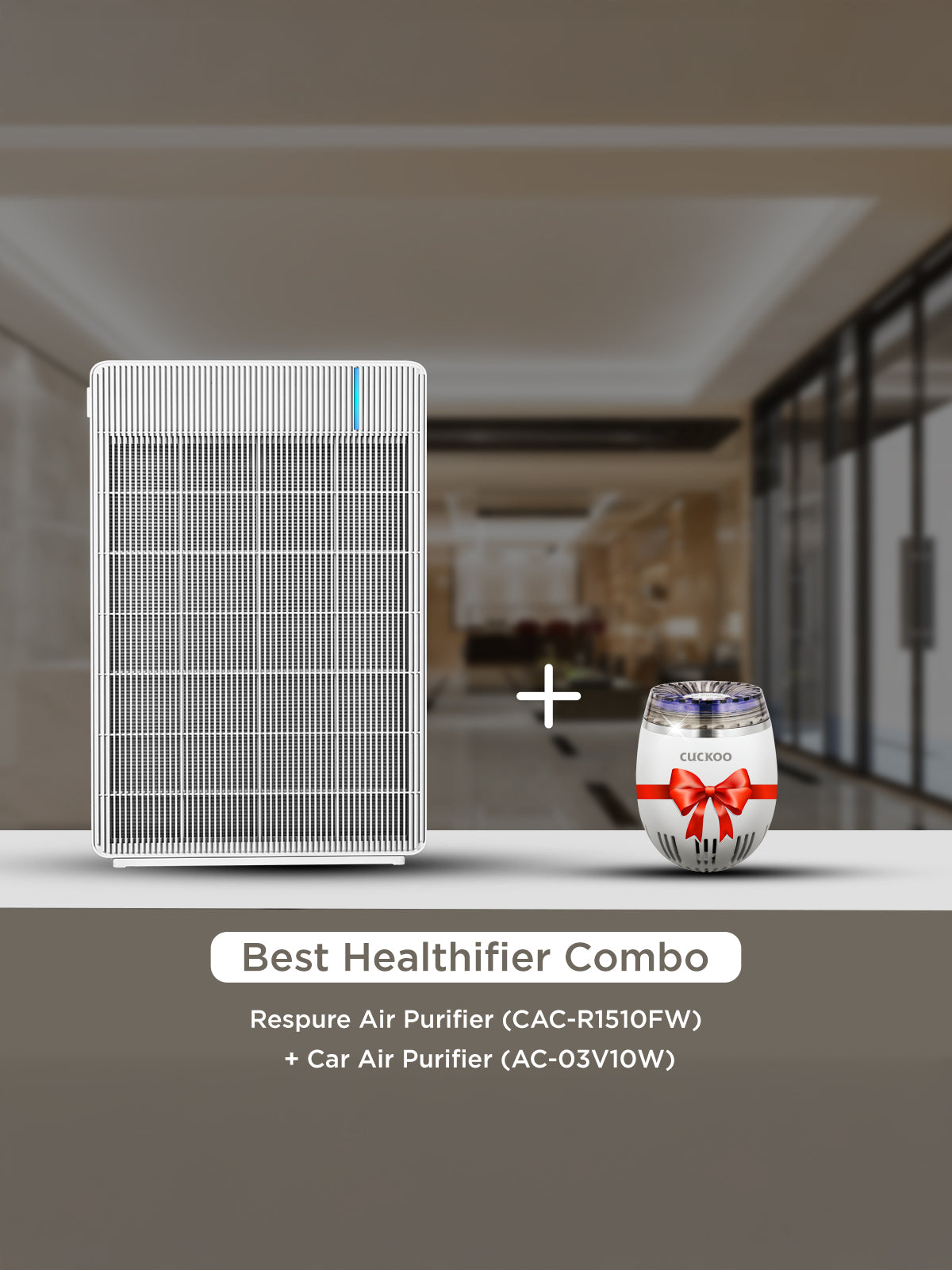 (Combo)  Of -   Respure Air Purifier  + Car Air Purifier  (CAC-R1510FW +  AC-03V10W)