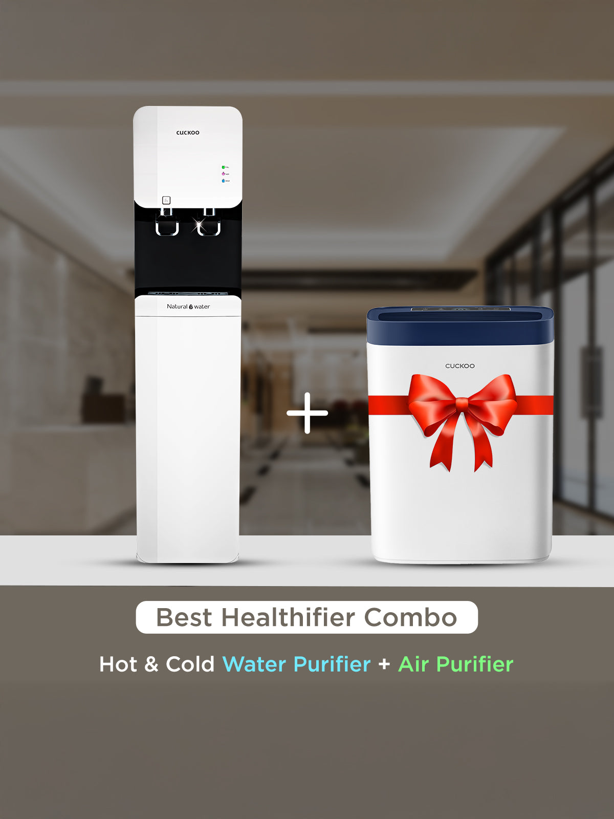 (Combo) of Fusion Stand Hot & Cold RO Water Purifier + G-Tool Air Purifier (CP-FRP601SW + CAC-G0910FN)