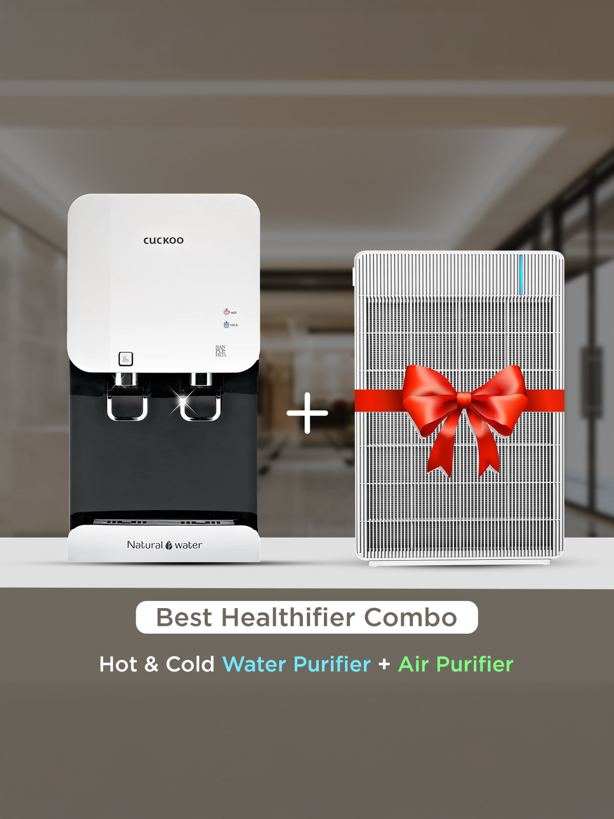 (Combo) of Fusion Top Hot & Cold RO Water Purifier + Respure Air Purifier (CP-FR601HW + CAC-R1510FW)