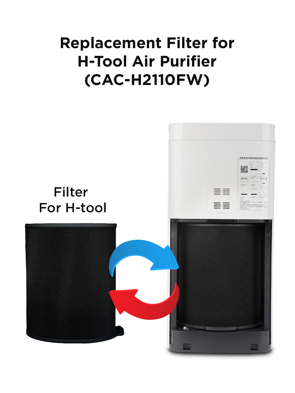 Air Purifier Replacement filter For  H-tool Model No. - (CAC-H2110FW)