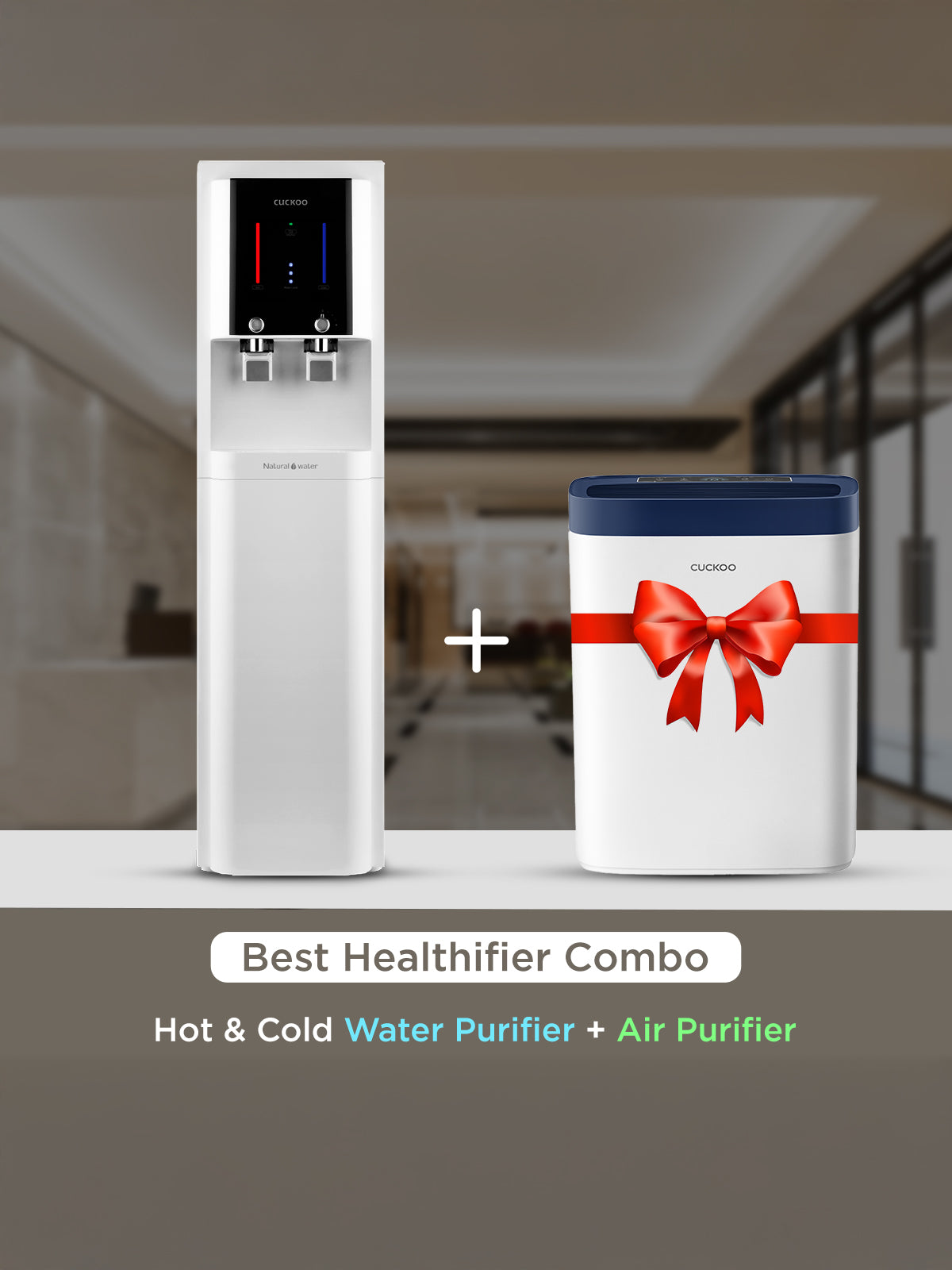 (Combo) of Queen Stand Nano Positive Water Purifier + G-Tool Air purifier  (CP-DN1204SW + CAC-G0910FN)