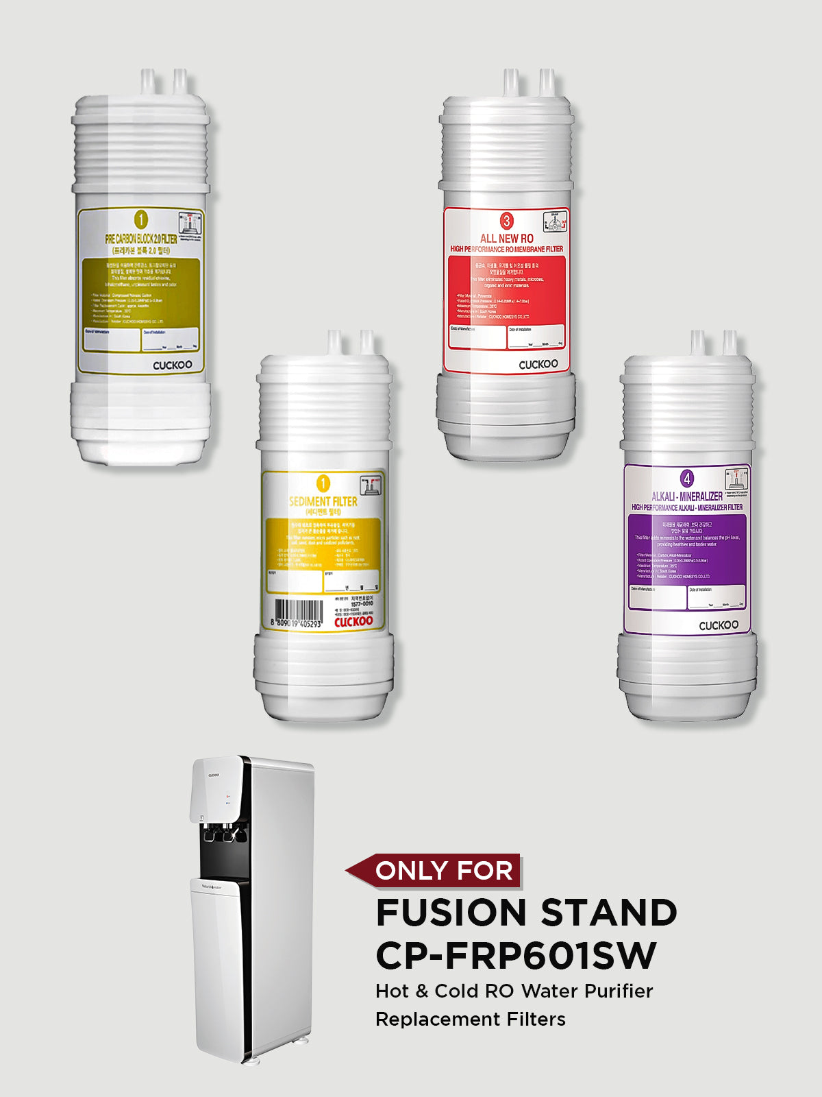 Replacement Filter Set For Water purifier Model no. CP-FRP601SW (Fusion Stand) Only