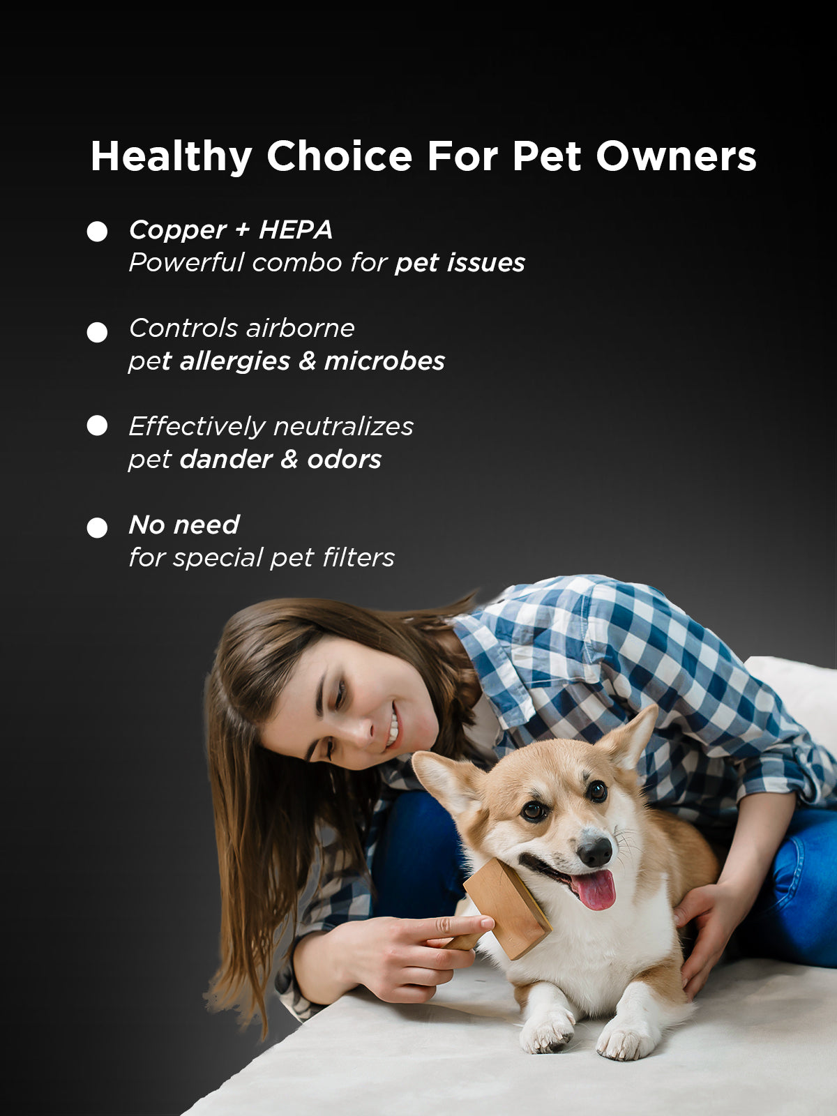 (Combo) Of - Respure Copper Air Purifier + Air Fryer 4.7 L (CAC-R1510FWCU + CAF-C0510D)