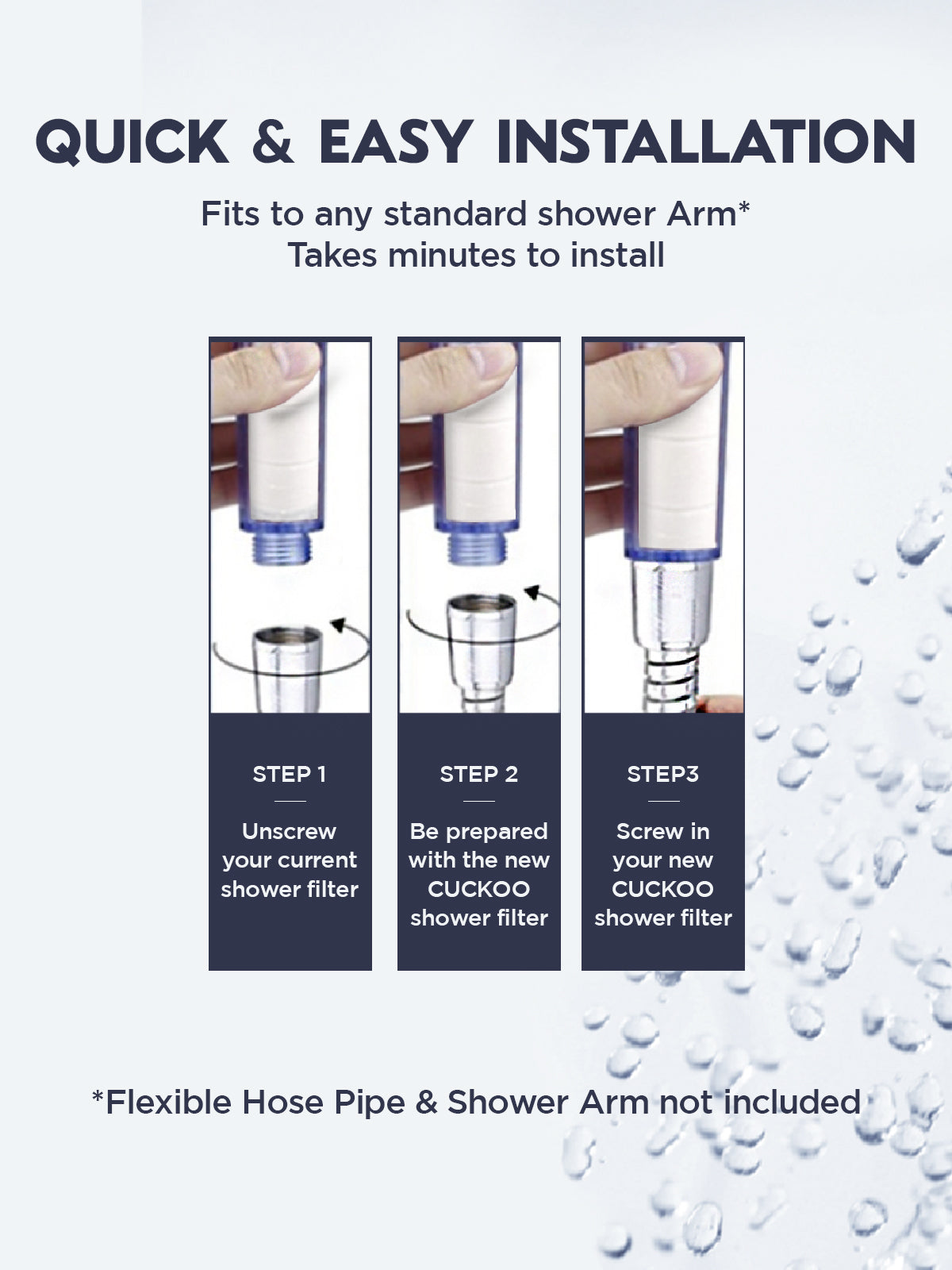 Handheld Shower Head With Filters (Sediment + Chlorine) Hard Water Softner for bathroom | CWC-CB001C (Sediment + Chlorine)