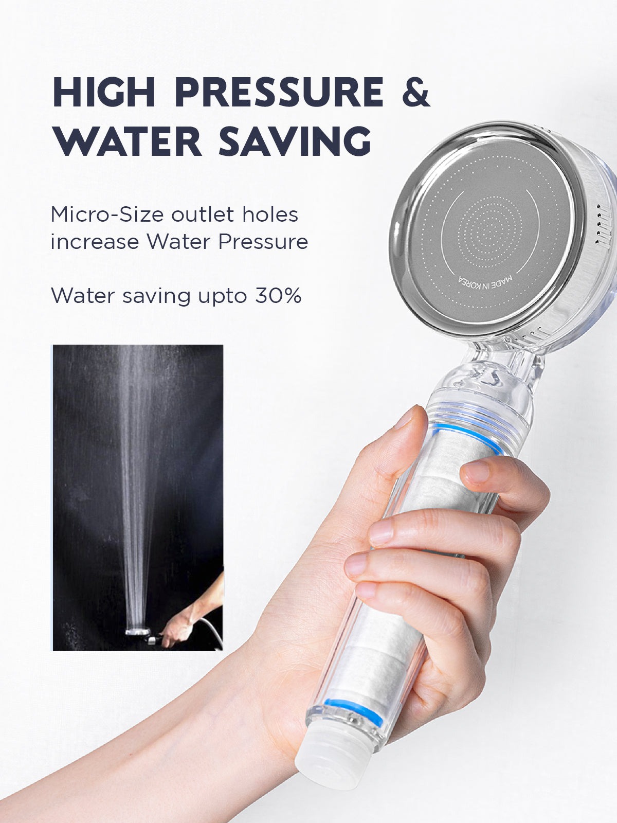 Handheld Shower Head With Filters (Sediment + Chlorine) Hard Water Softner for bathroom | CWC-CB001C (Sediment + Chlorine)