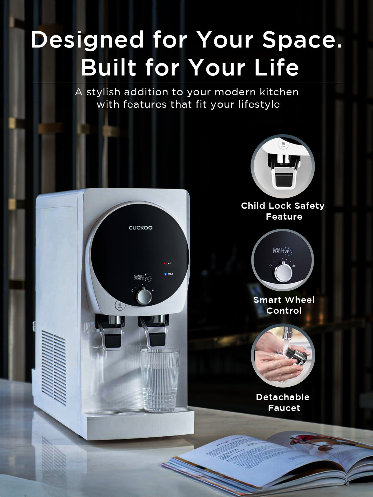 King Top Nano Positive Hot & Cold Water Purifier |  Suitable for Municipal Supply Or Water Having TDS Below 300 Only | Model No.- CP-KN501HW