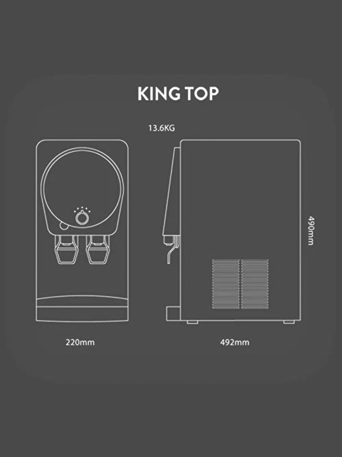 King Top Nano Positive Hot & Cold Water Purifier |  Suitable for Municipal Supply Or Water Having TDS Below 300 Only | Model No.- CP-KN501HW